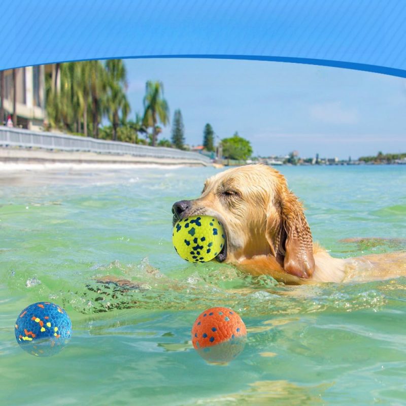 3 Pack Dog Chew Balls Interactive Ball Dog Tennis Durable Stretchy Dog Toy Balls for Aggressive Chewers Interactive Dog Toy for Fetch Game Lightweight Floating Dog Toy Indestructible Christmas Gift Easy To Store - Image 2