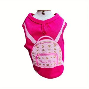 Breathable 100% Dog & Cat Backpack Outfit - Pink Pet Costume with Backpack, Soft Sleeve Designs for Small to Medium Pets - Easy-to-Wear Apparel for Photoshoots, Walks, Travel - Cute Pet Clothing, Dog Backpack for Dogs, Pet Photoshoot Attire, Playful Paw P