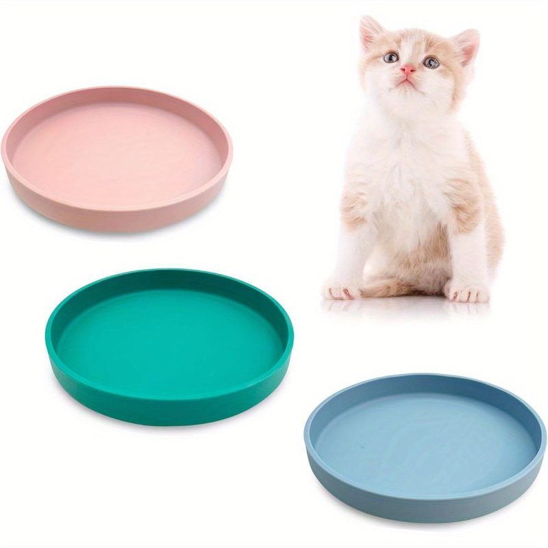 3pcs Silicone Cat Food Bowls - 5.9in Wide Deep Dishes, Kitty Plates for Puppies & Cats, Wet/Dry Feeding Bowls with Blue, Pink, Green, Indoor Pet Feeding Accessories, Cat Bowls for Food, Whimsical Catware, Textured Surface - Image 6