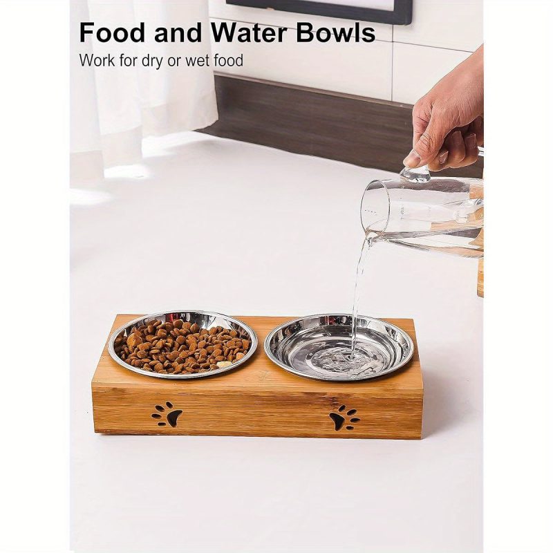 Small Shallow Cat Food Bowls, Outer Dia. 6. 6in Whisker Fatigue Cat Bowl, Stainless Steel Cat Food Dish for Indoor Cats, Set of 4 Replacement Cat Bowls for Raised Station ( 15. 2fl. oz) - Image 6