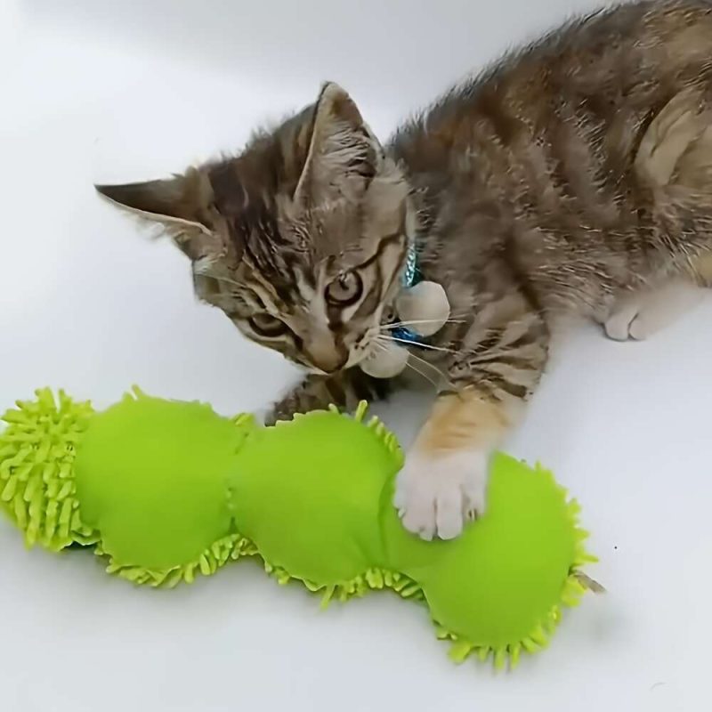 Interactive Plush Broad Bean Cat & Dog Toy - Soft Fabric Pillow with Cute Cartoon Animal Print, No Batteries Needed, Durable Plastic Material for All Breeds & Sizes, Safe Pet Stimulation & Playtime Companion, Playful Design - Image 6
