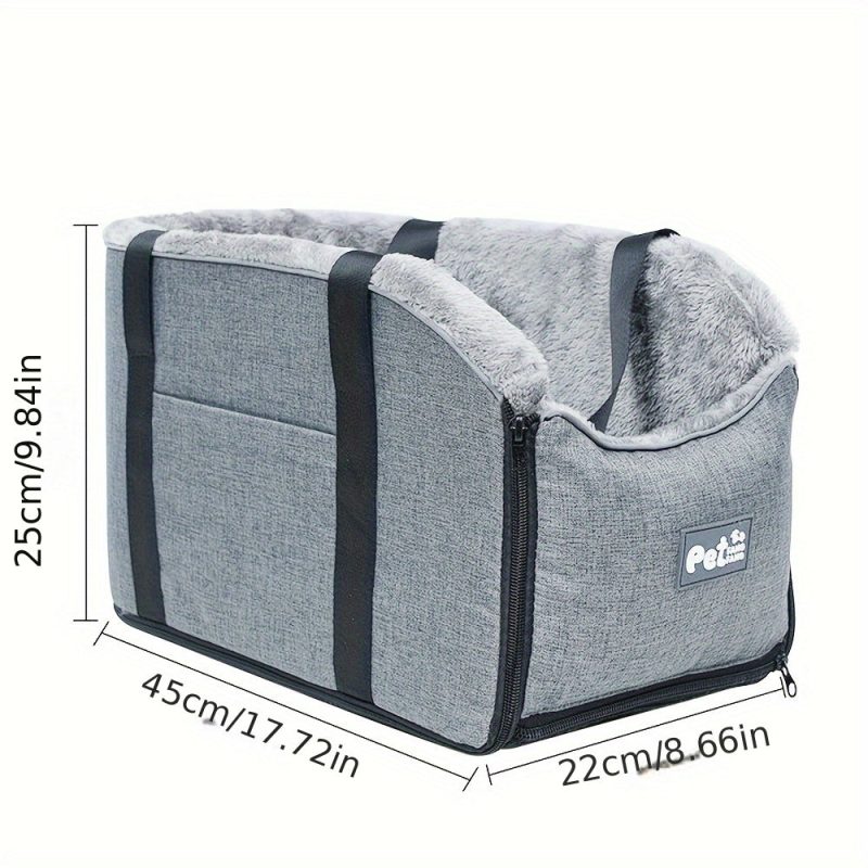 [Small Pet Cozy Car Seat Portable] PETFANGFANG Cozy Pet Car Seat - Portable Dog & Cat Travel Bag with Secure Buckle Closure, Polyester Material for Small to Medium Pets - Image 3
