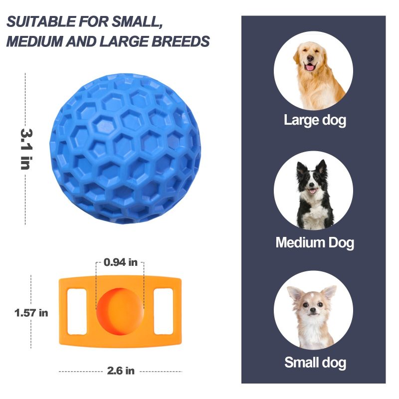 Dog Squeaky Balls, Indestructible Dog Toys for Aggressive Chewers Large/Medium Breed, Durable Tough Chew Toys for Aggressive Chewers, Natural Rubber Dog Balls Interactive Toys - Image 3