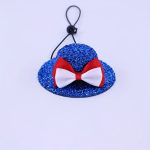 2pcs Adjustable Patriotic Pet Hats for Cats & Dogs - July 4th Independence Day Glittery Red White & Blue Bow Hats with Fixed Rope, All-Season Comfort for Small/Medium Pets, Dog Hats for Small Dogs