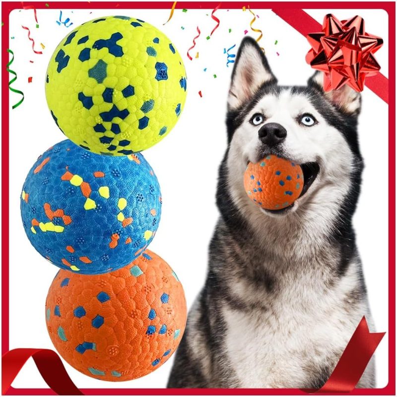 3 Pack Dog Chew Balls Interactive Ball Dog Tennis Durable Stretchy Dog Toy Balls for Aggressive Chewers Interactive Dog Toy for Fetch Game Lightweight Floating Dog Toy Indestructible Christmas Gift Easy To Store - Image 6
