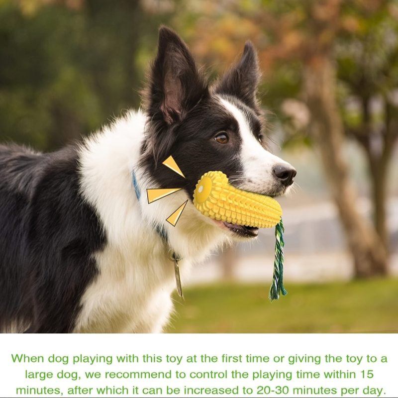[Durable Interactive Dog Chew Toys] 2pcs Dog Chew Toys for Aggressive Chewers, Tough Durable Squeaky Interactive Dog Toys, Puppy Teeth Chew Corn Stick Toy for Small Meduium Large Breed - Image 2