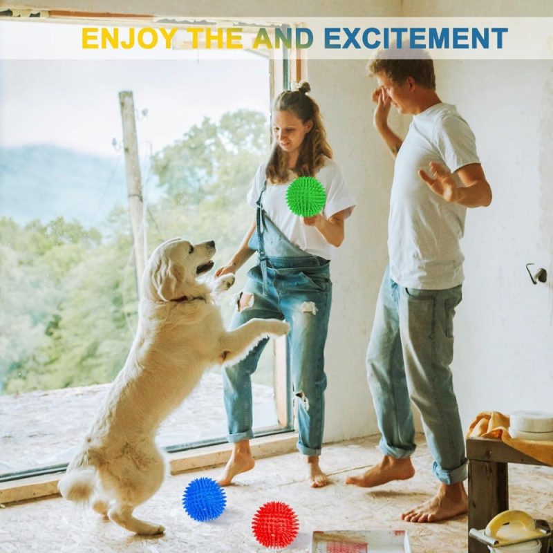 12-Pack Silicone Squeaky Dog Toy Balls - Non-Toxic, BPA Free, Durable Chew Toys for All Breed Sizes - Solid Color, No Battery Needed - Image 2