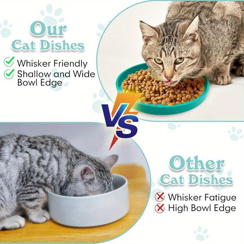 3pcs Silicone Cat Food Bowls - 5.9in Wide Deep Dishes, Kitty Plates for Puppies & Cats, Wet/Dry Feeding Bowls with Blue, Pink, Green, Indoor Pet Feeding Accessories, Cat Bowls for Food, Whimsical Catware, Textured Surface - Image 5