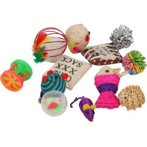 20pcs Cat Toys Variety Pack - Interactive Kitten Toys with Feather Wands, Bell Teaser, Fuzzy Balls, Tube Tent & Mouse Toys - Durable Plastic & Soft Fabric for Indoor Cats - No Batteries Needed, Interactive Cat Toy, Playful Designs, No Battery Required