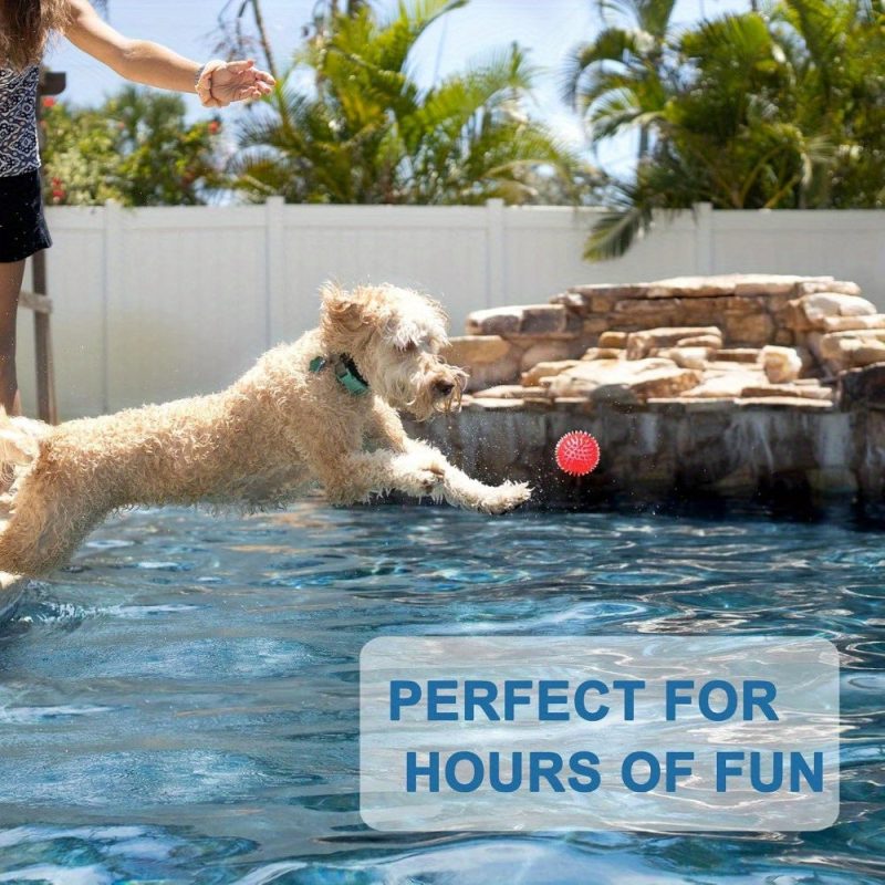 12-Pack Silicone Squeaky Dog Toy Balls - Non-Toxic, BPA Free, Durable Chew Toys for All Breed Sizes - Solid Color, No Battery Needed - Image 4