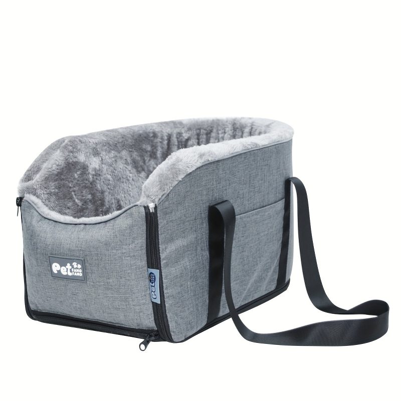 [Small Pet Cozy Car Seat Portable] PETFANGFANG Cozy Pet Car Seat - Portable Dog & Cat Travel Bag with Secure Buckle Closure, Polyester Material for Small to Medium Pets - Image 2