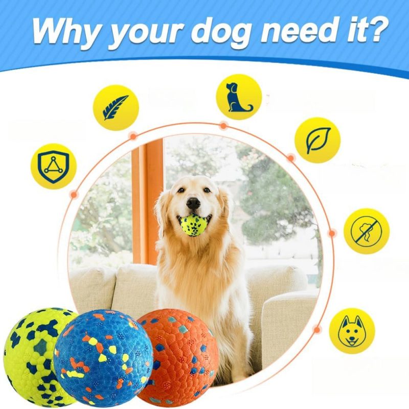 3 Pack Dog Chew Balls Interactive Ball Dog Tennis Durable Stretchy Dog Toy Balls for Aggressive Chewers Interactive Dog Toy for Fetch Game Lightweight Floating Dog Toy Indestructible Christmas Gift Easy To Store - Image 4