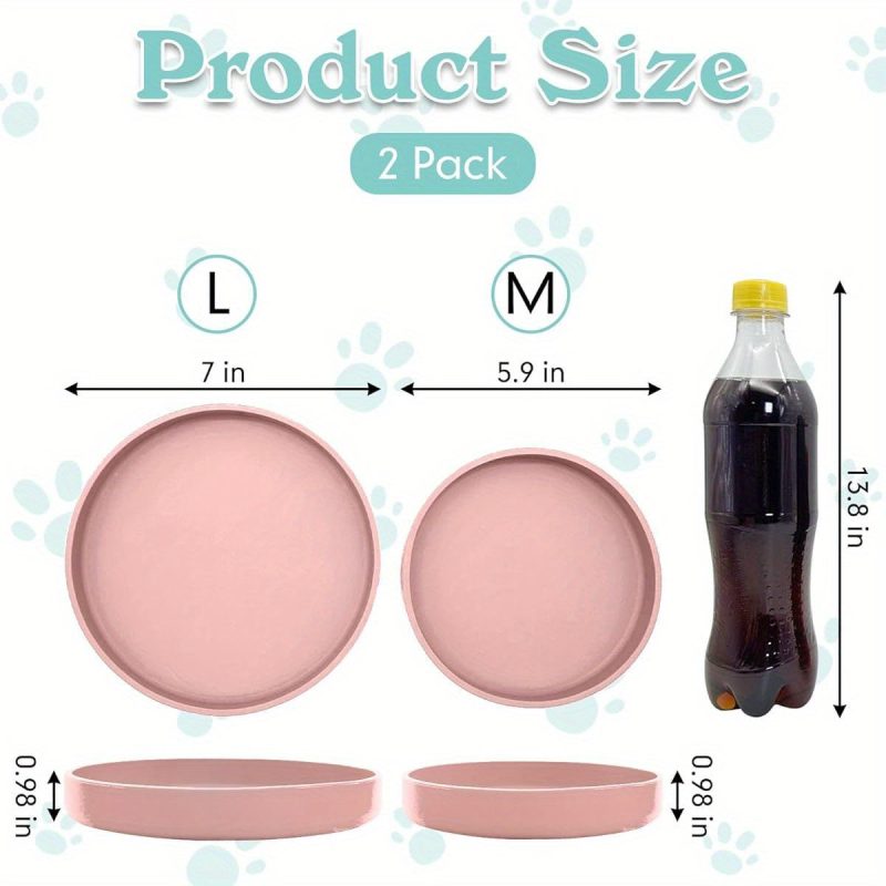 3pcs Silicone Cat Food Bowls - 5.9in Wide Deep Dishes, Kitty Plates for Puppies & Cats, Wet/Dry Feeding Bowls with Blue, Pink, Green, Indoor Pet Feeding Accessories, Cat Bowls for Food, Whimsical Catware, Textured Surface - Image 4