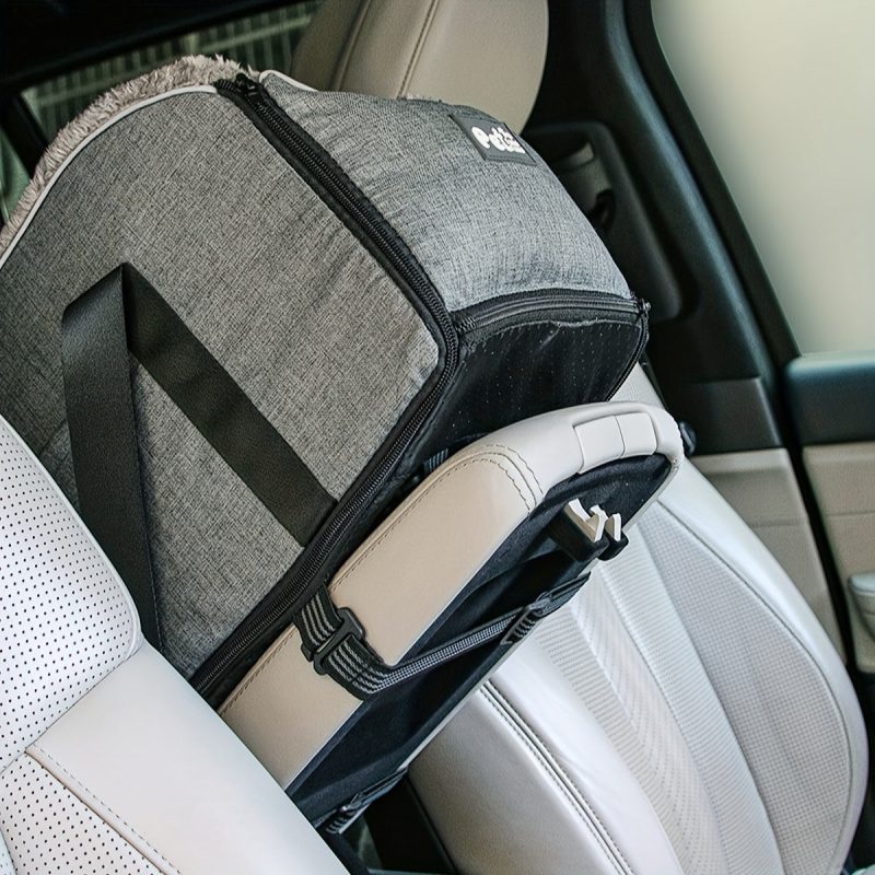 [Small Pet Cozy Car Seat Portable] PETFANGFANG Cozy Pet Car Seat - Portable Dog & Cat Travel Bag with Secure Buckle Closure, Polyester Material for Small to Medium Pets - Image 5